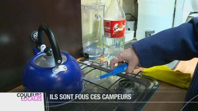 Reportage au camping de Vidy à Lausanne (VD) où l'organisation est de mise pour lutter contre les températures glaciales
