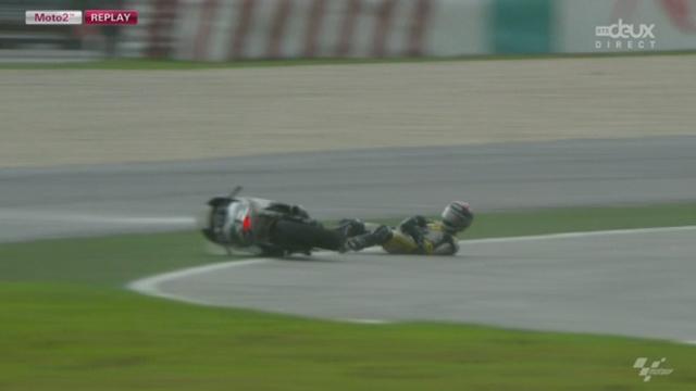 Moto2. Retour de la pluie. Chutes, dont celle de Thomas Lüthi