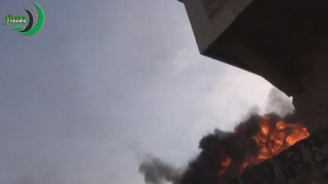 L'explosion d'un obus filmée en Syrie