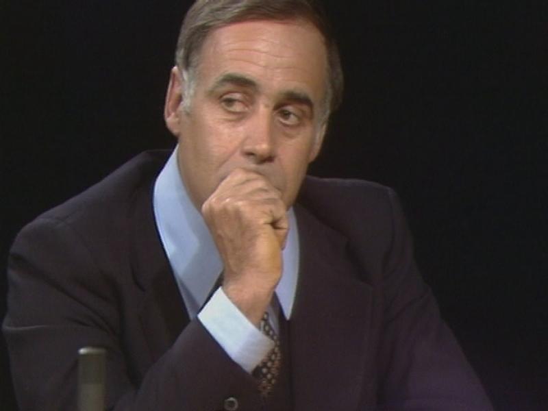 Jean Ziegler en 1978 sur la plateau de l'émission "Voix au chapitre". [RTS]