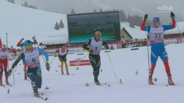 Ski Nordique : La victoire s'est joué sur la ligne d'arrivée, avec Poltoranin qui surgit vainqueur d'une photo-finish devant Bessmertnykh et Cologna.