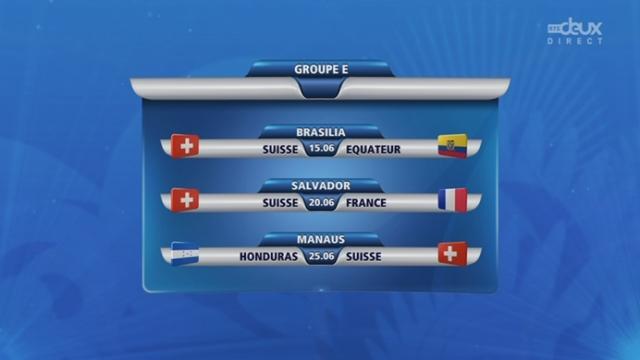 Tirage au sort des groupes, à Costa do Sauipe (Etat de Bahia-Brésil). Le calendrier du groupe E de la Suisse