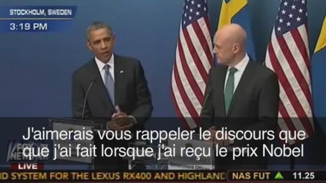 Prix Nobel et guerre, la question à Obama