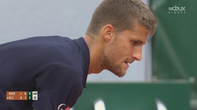 2e tour, Nadal - Klizan (4-6, 6-3, 6-3): Klizan s’effondre et permet à Nadal de mener 2 sets à 1