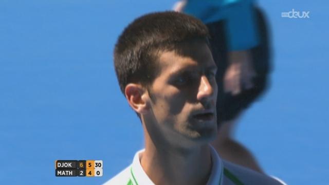 1er tour: Novak Djokovic (SRB/1) - Paul-Henri Mathieu (FRA). La balle de set dans la seconde manche (6-2 6-4)