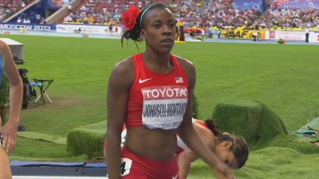 Moscou. 800 m. Demi-finale I. L'Américaine Johnson-Montana extraordinaire, en tête du début à la fin