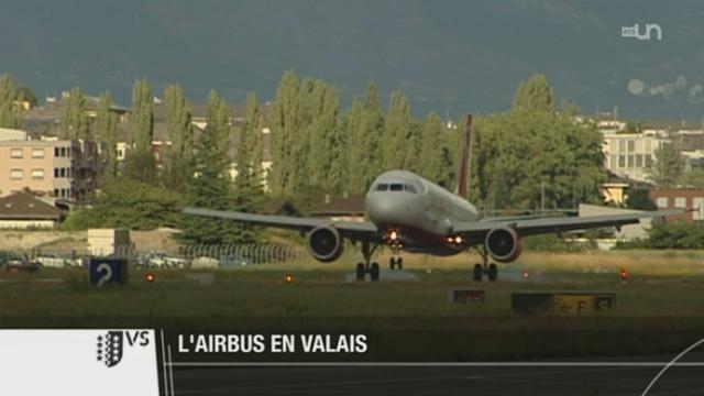 VS: un Airbus A320 s'est posé sur le tarmac de l'aéroport de Sion, une première en Valais