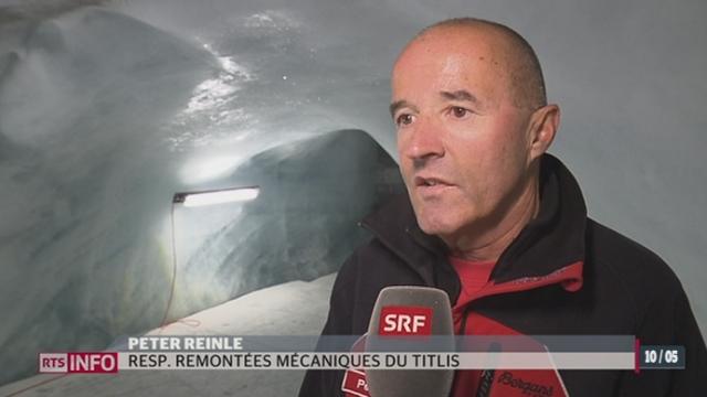 Pour ralentir la fonte de la glace, les exploitants du glacier du Titlis vont refroidir la grotte touristique