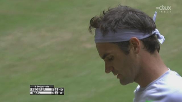 Demi-finale. Roger Federer (SUI) - Tommy Haas (ALL). 2e set: le Suisse bénéficie de trois balles de set pour égaliser à une manche partout