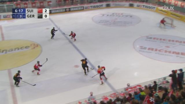 Hockey - Match de préparation: Suisse - Allemagne (3-2) + itw Julien Vauclais, défenseur suisse