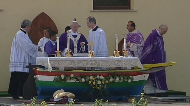 Le pape François à Lampedusa