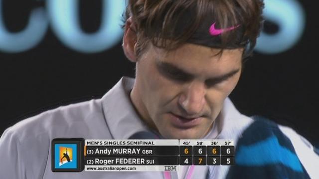 ½-finale Murray - Federer. 4e manche: L'Ecossais fait le break pour mener 6-5 et sert pour le gain du match