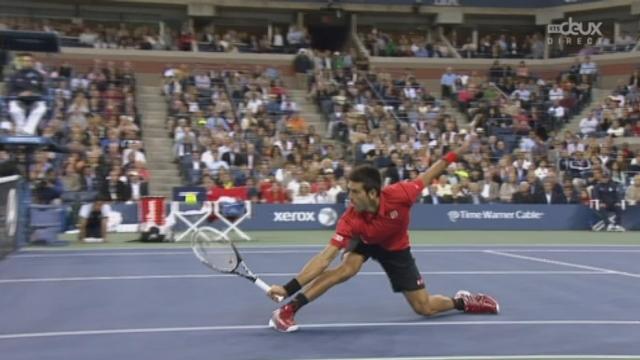Finale. Novak Djokovic (SRB/1) - Rafael Nadal (ESP/2). 2-6 6-3 4-6 0-0. Une contre-amortie exceptionnelle de Djokovic