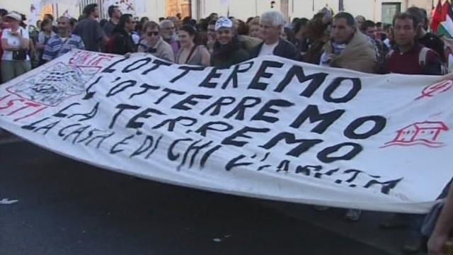 Des milliers de manifestants contre l'austérité à Rome