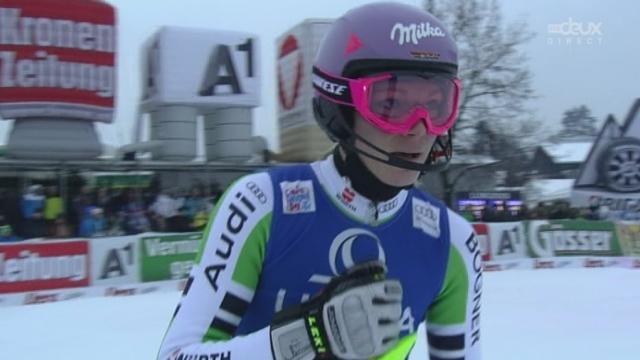Slalom dames, 2e manche: 3ème place de Maria Hoefl-Riesch qui prend la tête du classement général