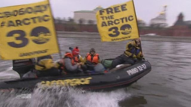 Opération des activistes de Greenpeace à Moscou
