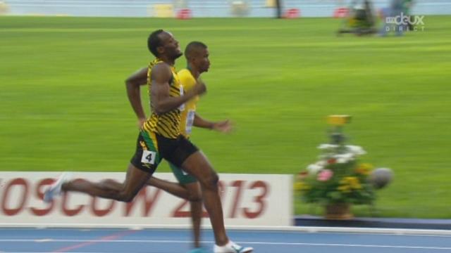 Moscou. 200 m. 2e demi-finale avec Usain Bolt