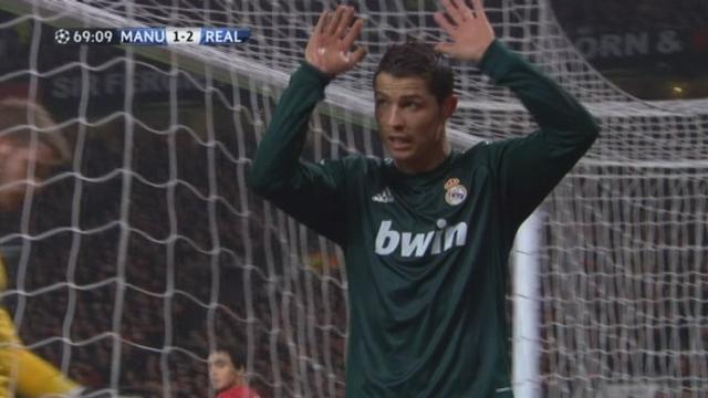 1/8 retour Man. United – Real Madrid. 69e minute: Cristiano Ronaldo permet aux Espagnols de mener à la marque (1-2)