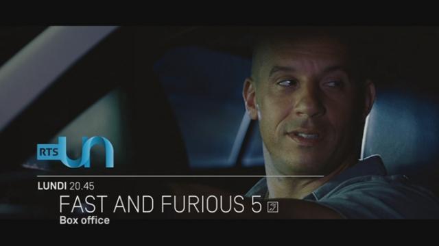 Bande de lancement de Box office "Fast and furious 5" du  lundi 23 septembre à 20:45 sur RTS Un