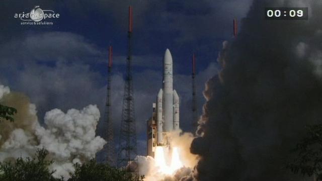 Lancement d'une fusée Ariane 5 à Kourou