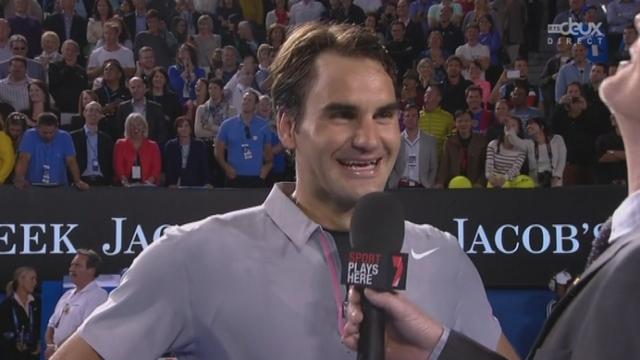 ¼ de finale Federer-Tsonga (7-6, 4-6, 7-6, 3-6, 6-3): interview de fin de match