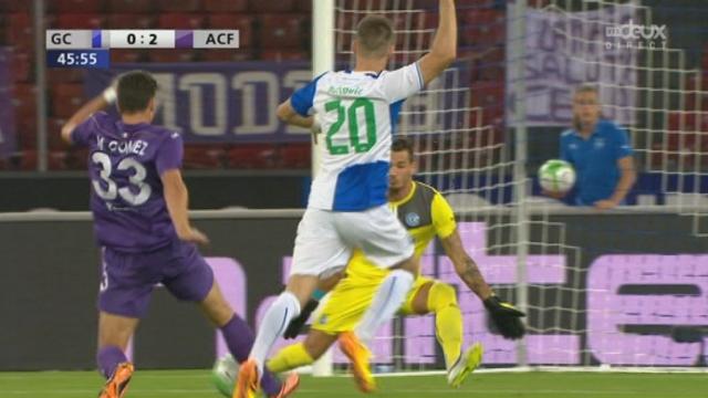 Barrages (aller). Grasshoppers - Fiorentina (0-2). 16 secondes après la reprise, Mario Gomez inscrit le deuxième but des "Viola"