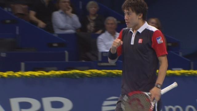 1-8 de finale. Kei Nishikori (JAP) - Marco Chiudinelli (SUI). Mené 6-2 6-4. Jeu, set et match pour le Nippon