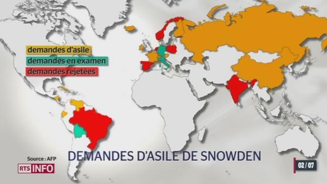 Edward Snowden demande l'asile auprès de 21 pays