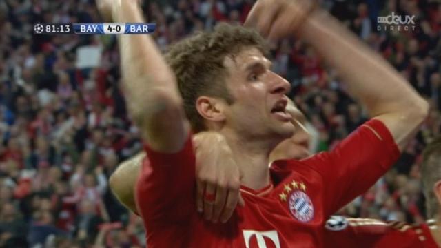 1-2-finale (aller): Bayern Munich - FC Barcelone (4-0). Les Catalans boivent le calice jusqu'à la lie. Thomas Müller réussit son 2e but
