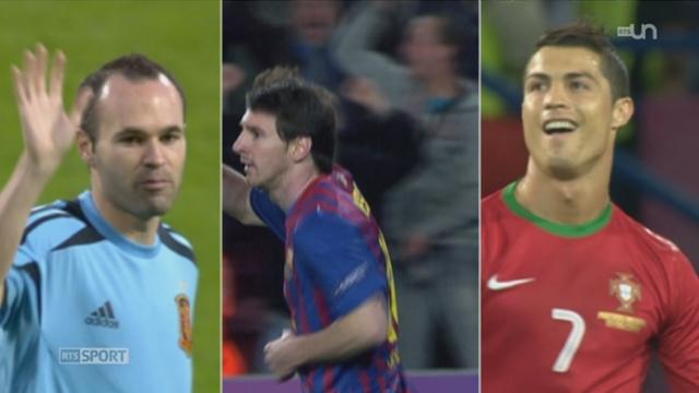 Football / Ballon d'or: la lutte est rude entre Leo Messi le favori, Cristiano Ronaldo l'outsider et Andres Iniesta le troisième homme pour l'obtention du titre de meilleur joueur de la planète