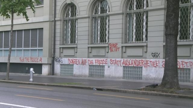 L'étendue des dégâts après la manifestation à Berne