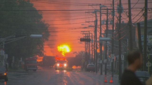Incendie d'un train de marchandises au Québec