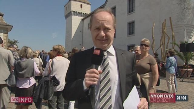 Le Conseil fédéral rencontre la population vaudoise: le point avec Alain Rebetez, sur la place du Château de Nyon