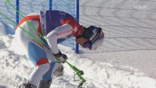 Géant messieurs d'Adelboden. 1re manche: les skieurs suisses e'nfoncent davantage encore. Didier Défago est dernier et Carlo Janka ne va pas très loin...