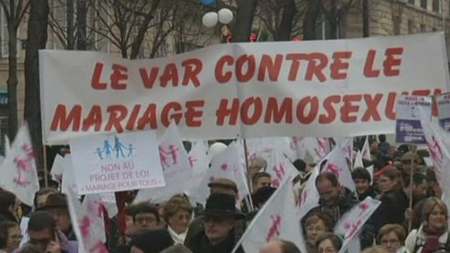 Manifestation contre le mariage pour tous à Paris