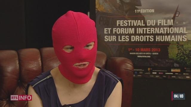 L'une des membres des Pussy Riot, ayant échappé aux arrestations, est l'invitée du Festival du Film sur les Droits Humains