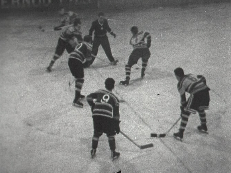 Match de hockey entre Genève Servette et UGS en 1954. [RTS]