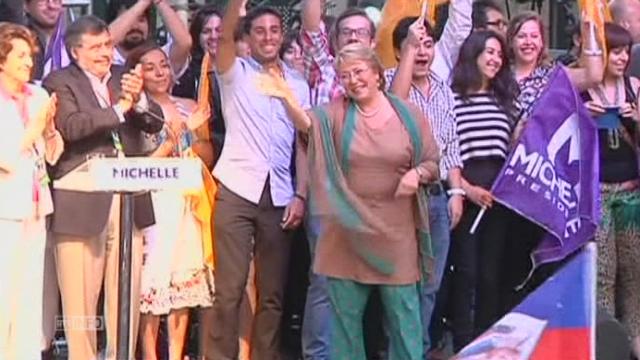 Les partisans de Michelle Bachelet fêtent la victoire
