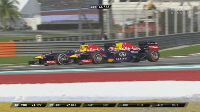 46e tour: la lutte pour la 1re place entre Mark Webber, leader, et son coéquipier Sebastian Vettel, est farouche, à 10 tours de la fin du GP