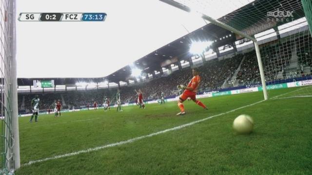St-Gall - Zürich. 72e minute (0-2) : la défense st-galloise statique permet aisément à Chermiti de placer un but.