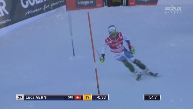 Slalom messieurs. 2ème manche: Luca Aerni (23ème)
