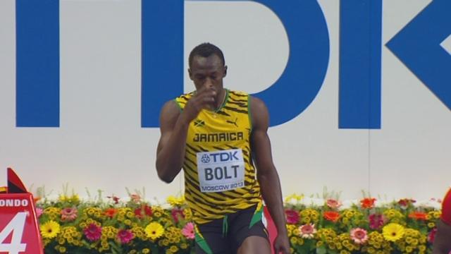 Moscou. 100 m (séries): Usain Bolt (JAM) remporter sa série