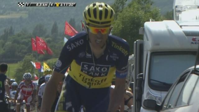 16e étape: Contador place plusieurs attaques à 6 km de l'arrivée pour tenter de grapiller quelques secondes au maillot jaune