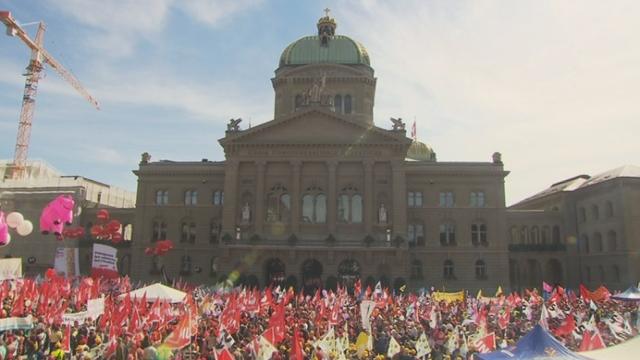 Manifestation syndicale à Berne