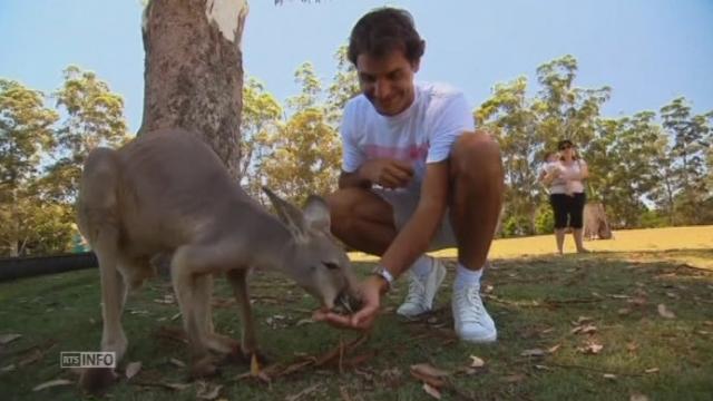 Les voeux de Federer entouré de kangourous