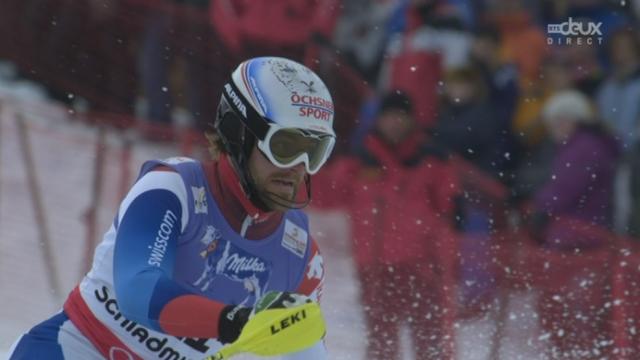 Slalom messieurs (1re manche): avec le no 21, le Suisse Markus Vogel accuse déjà 2''59 de retard (provoirement 18e)