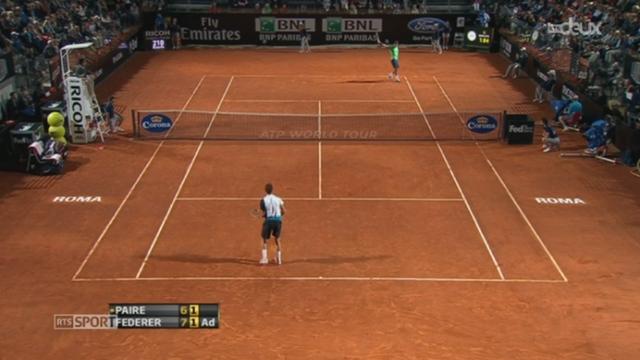 Tennis - Masters de Rome: Roger Federer passe en finale après sa victoire difficile contre l'espoir français Benoit Paire (7-6, 6-4)