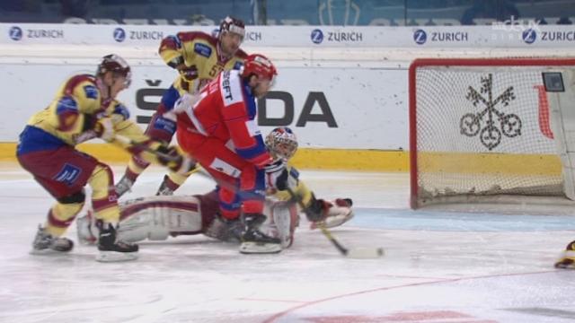 CSKA Moscou - Genève-Servette (1:4):  Saprykin glisse le puck au fond de la cage de Mayer