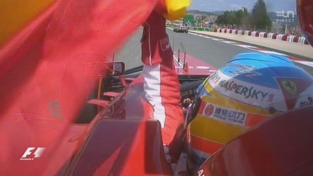 L’arrivée : Alonso remporte aisément ce grand prix. Räikkönen termine 2e et Massa prend la 3e place.