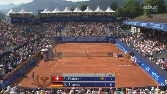 Roger Federer (SUI) - Daniel Brands (ALL). L'Allemand remporte le set initial 6-4